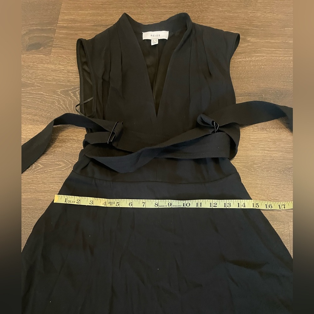 Reiss raya strappy asymmetrical midi dress size 2 black - Picture 12 of 14